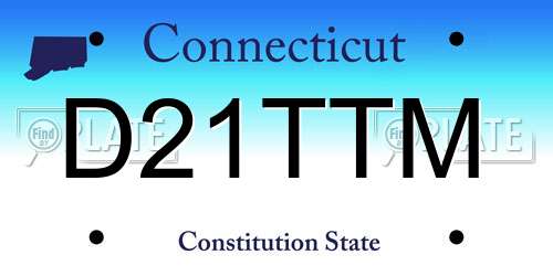 D21TTM Connecticut License Plate