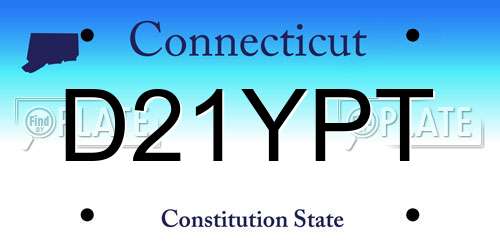 D21YPT Connecticut License Plate