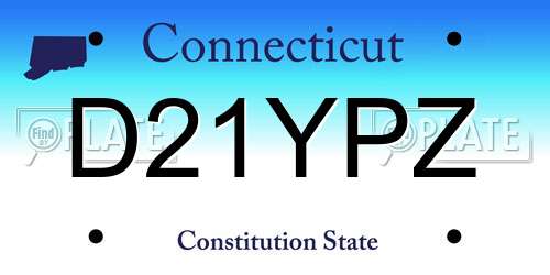 D21YPZ Connecticut License Plate