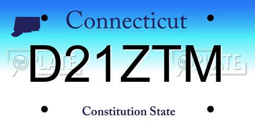D21ZTM Connecticut License Plate