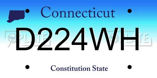 D224WH Connecticut License Plate