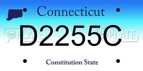 D2255C Connecticut License Plate