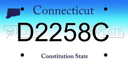 D2258C Connecticut License Plate