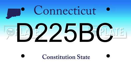 D225BC Connecticut License Plate