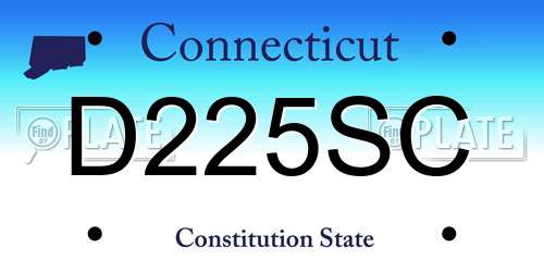 D225SC Connecticut License Plate