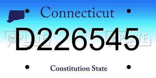 D226545 Connecticut License Plate