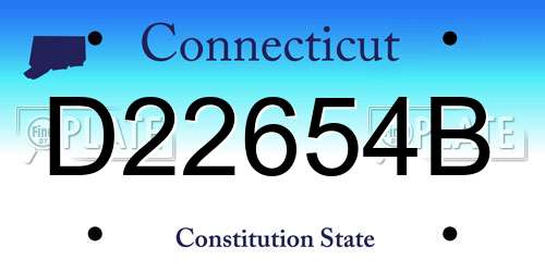 D22654B Connecticut License Plate