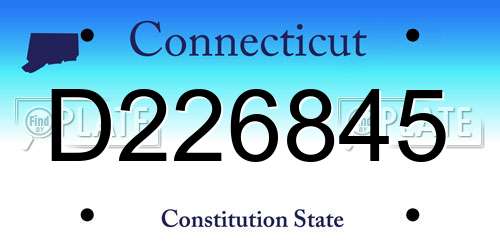 D226845 Connecticut License Plate
