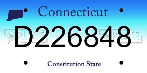 D226848 Connecticut License Plate