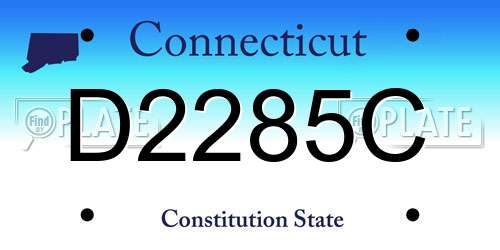 D2285C Connecticut License Plate