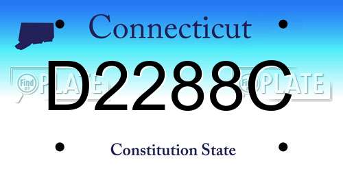 D2288C Connecticut License Plate