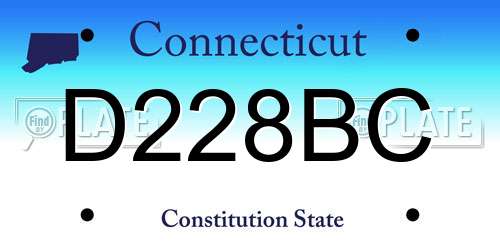 D228BC Connecticut License Plate
