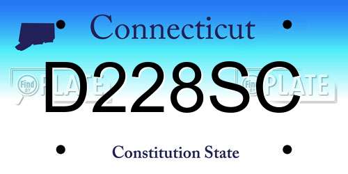 D228SC Connecticut License Plate