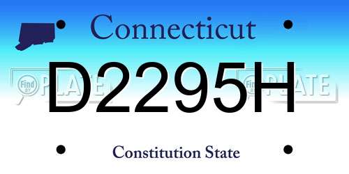D2295H Connecticut License Plate