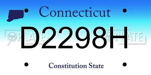 D2298H Connecticut License Plate