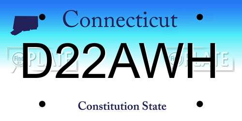 D22AWH Connecticut License Plate