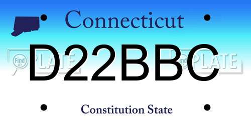 D22BBC Connecticut License Plate
