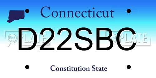 D22SBC Connecticut License Plate