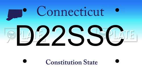 D22SSC Connecticut License Plate