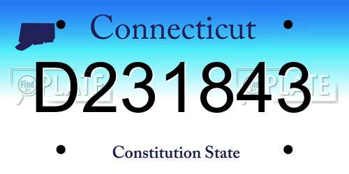 D231843 Connecticut License Plate