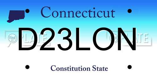D23LON Connecticut License Plate