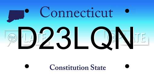 D23LQN Connecticut License Plate