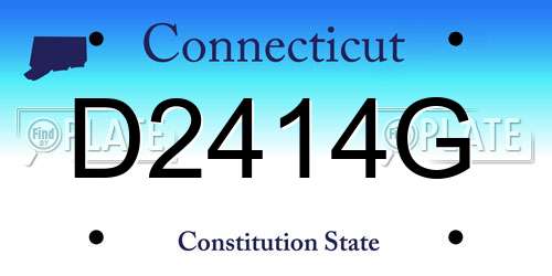 D2414G Connecticut License Plate