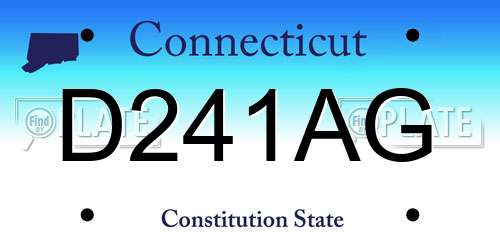 D241AG Connecticut License Plate