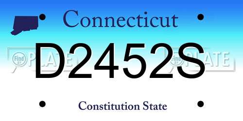 D2452S Connecticut License Plate