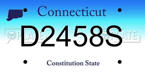 D2458S Connecticut License Plate