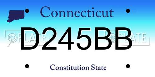 D245BB Connecticut License Plate