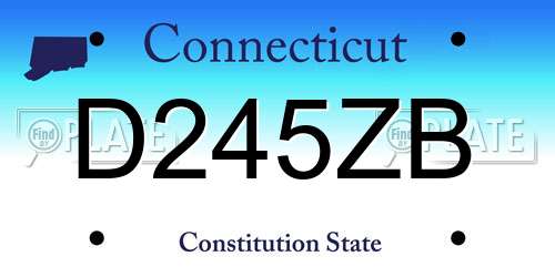 D245ZB Connecticut License Plate