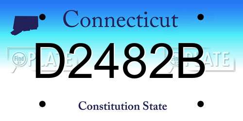 D2482B Connecticut License Plate