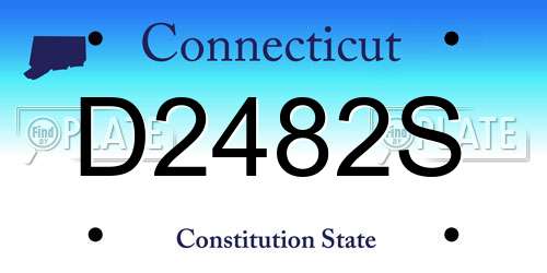 D2482S Connecticut License Plate
