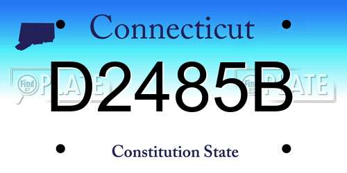 D2485B Connecticut License Plate