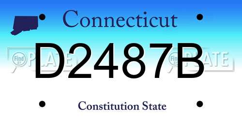 D2487B Connecticut License Plate