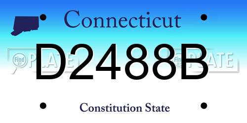 D2488B Connecticut License Plate