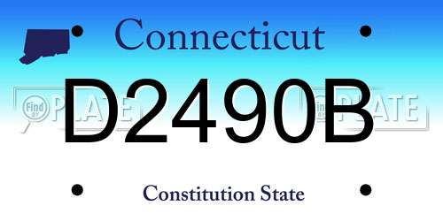 D2490B Connecticut License Plate