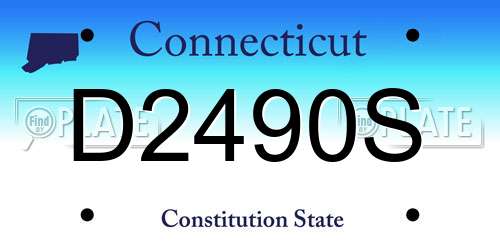 D2490S Connecticut License Plate