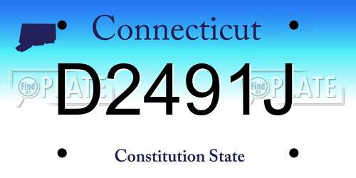 D2491J Connecticut License Plate