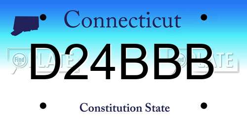 D24BBB Connecticut License Plate