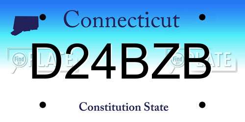 D24BZB Connecticut License Plate