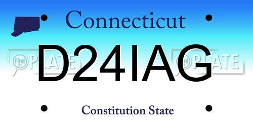 D24IAG Connecticut License Plate