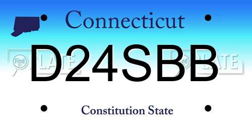 D24SBB Connecticut License Plate