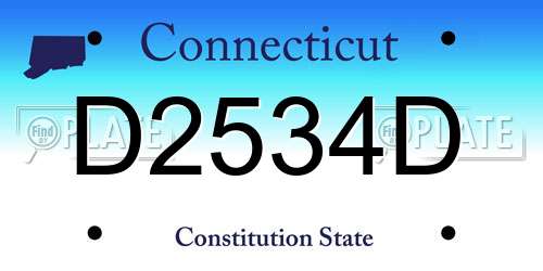 D2534D Connecticut License Plate