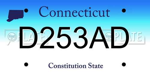 D253AD Connecticut License Plate