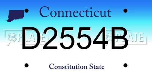 D2554B Connecticut License Plate