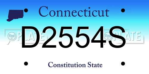 D2554S Connecticut License Plate