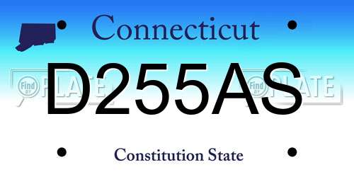 D255AS Connecticut License Plate