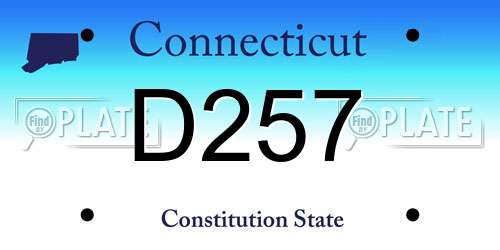 D257 Connecticut License Plate